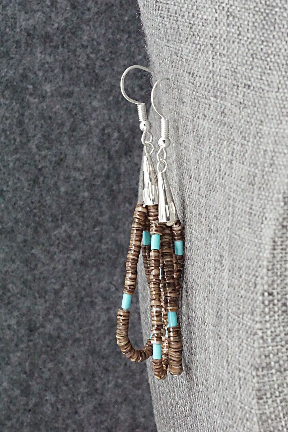 Turquoise, Shell & Sterling Silver Earrings - Ramona Bird