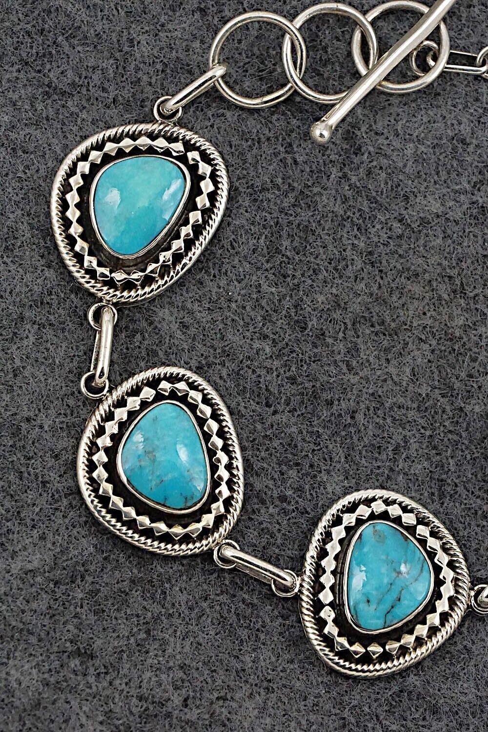 Turquoise & Sterling Silver Link Bracelet - Sheena Jack