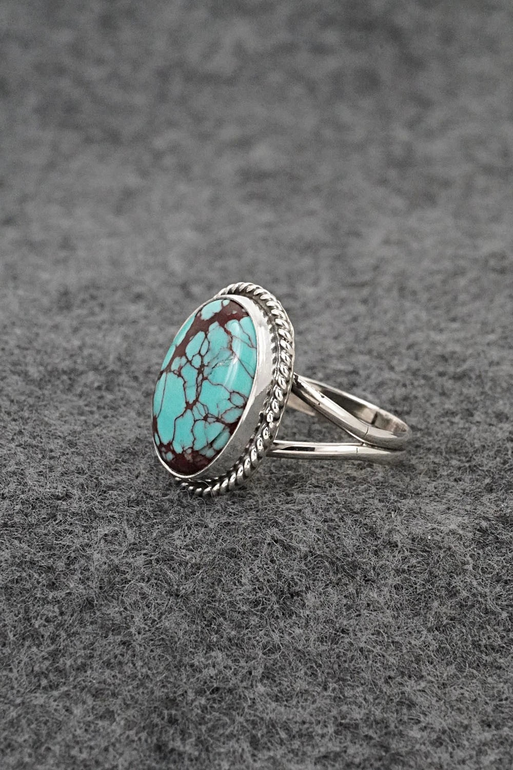 Turquoise & Sterling Silver Ring - Eugene Gruber - Size 8