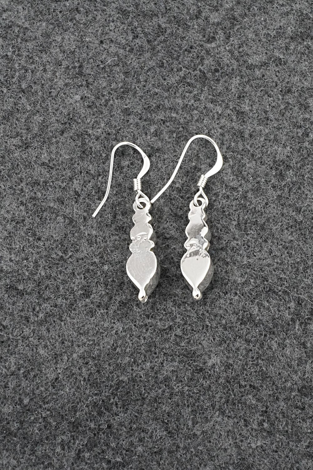 Turquoise, Coral & Sterling Silver Earrings - Gary Shorty
