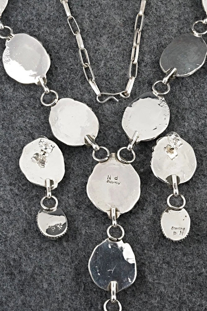 Turquoise & Sterling Silver Necklace and Earrings Set - Phil Nez