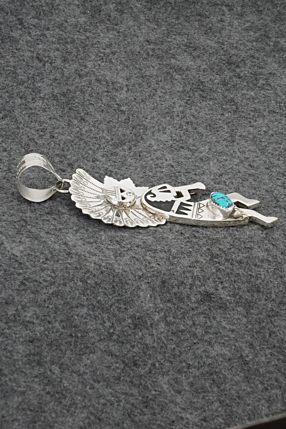 Turquoise & Sterling Silver Pendant - Alonzo Mariano