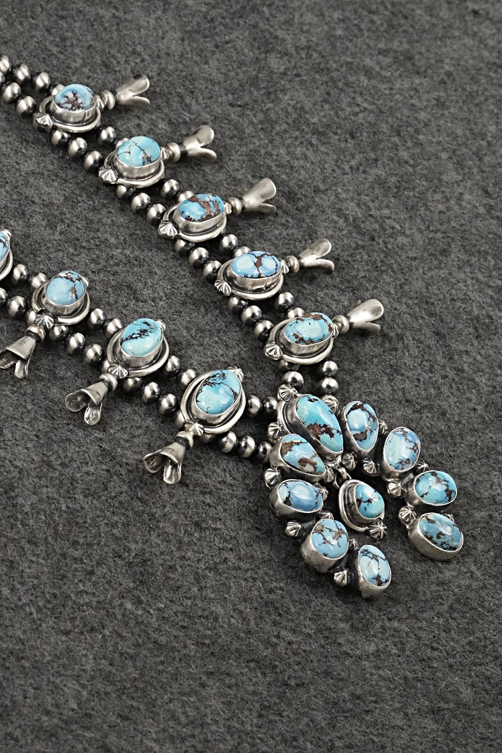 Turquoise & Sterling Silver Squash Blossom Set - Darrin Livingston