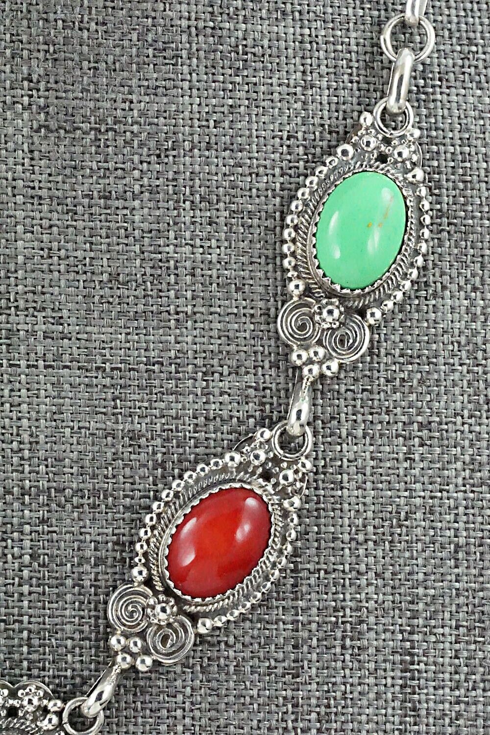 Multi Stone & Sterling Silver Necklace - Roie Jaque