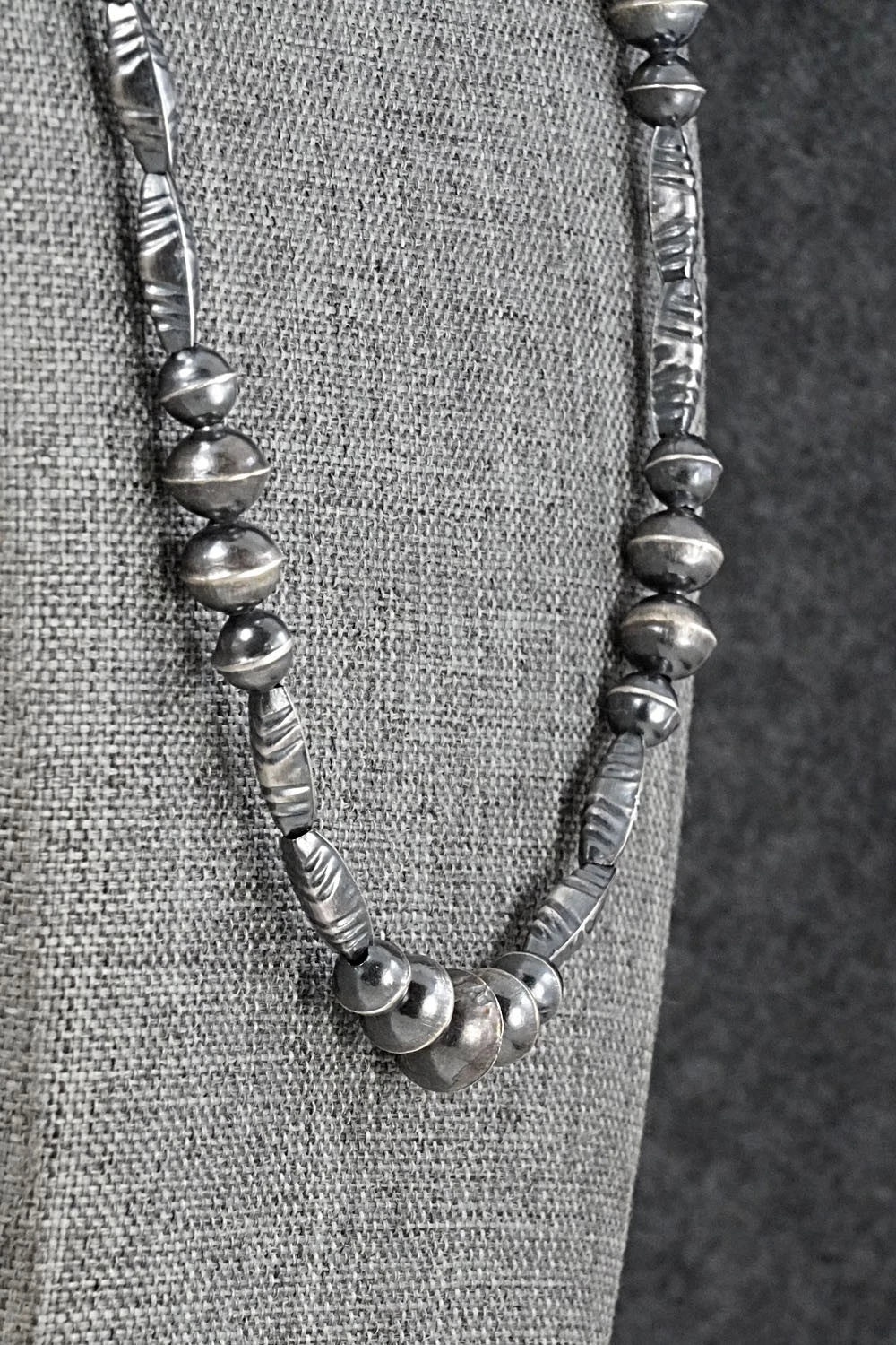 Sterling Silver Navajo Pearl Necklace 22" - Vintage