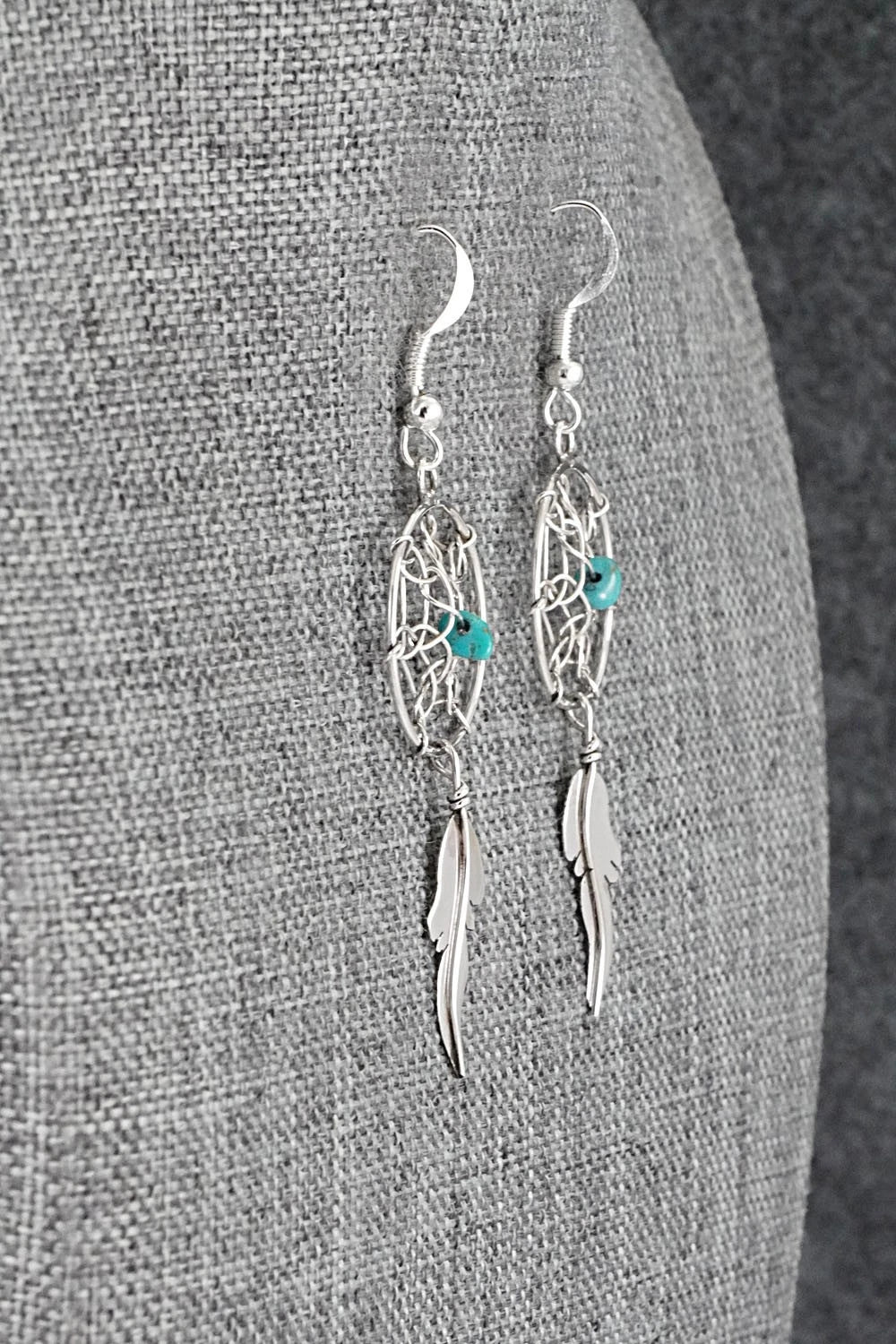 Turquoise & Sterling Silver Earrings - Lorenzo Arviso