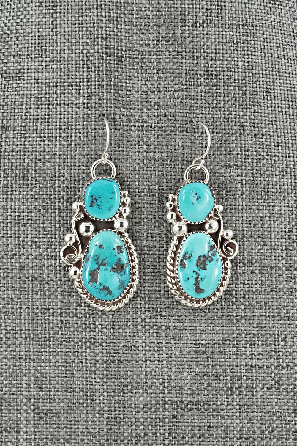 Turquoise & Sterling Silver Necklace and Earrings Set - Anthony Brown