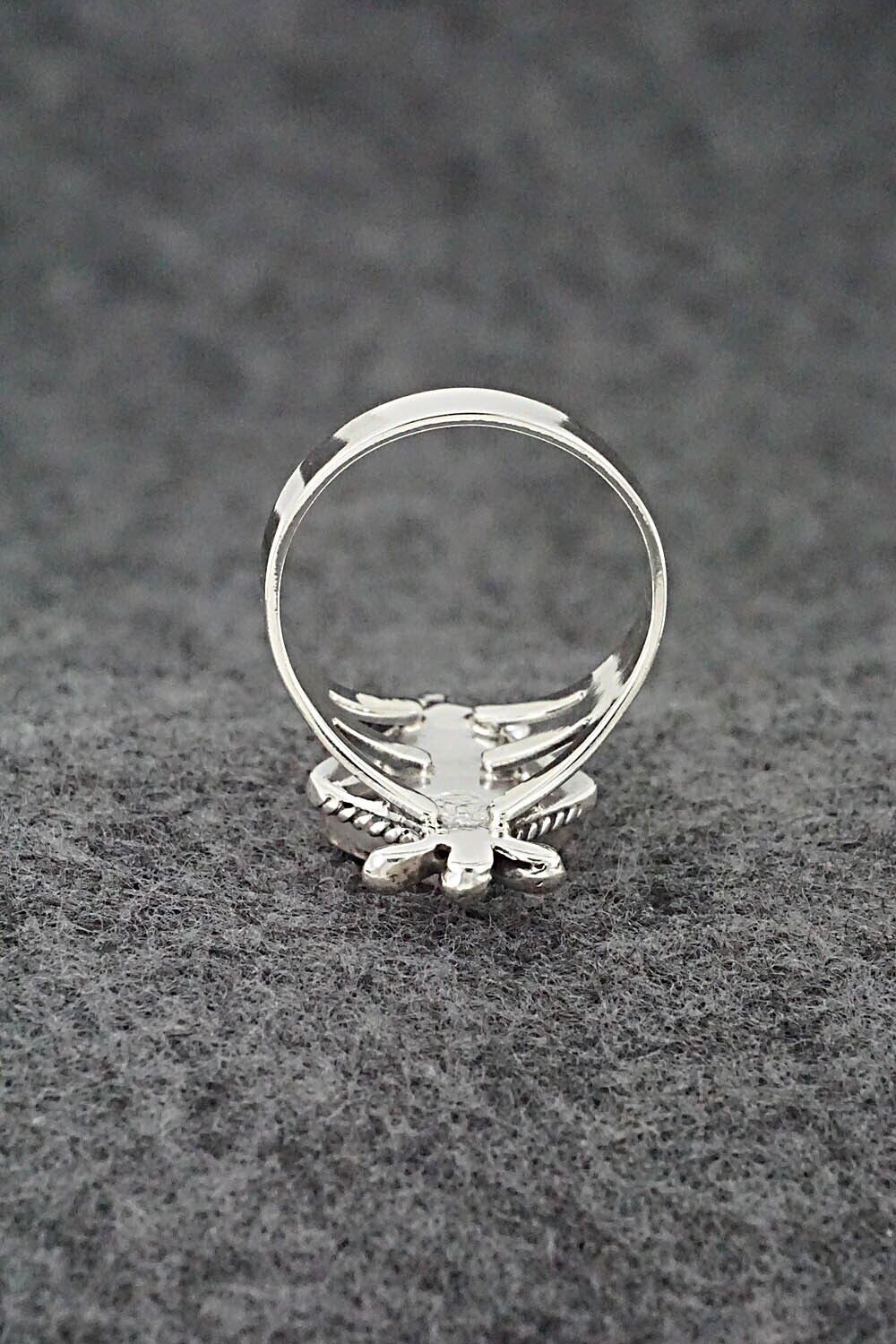 Turquoise & Sterling Silver Inlay Ring - James Manygoats - Size 7