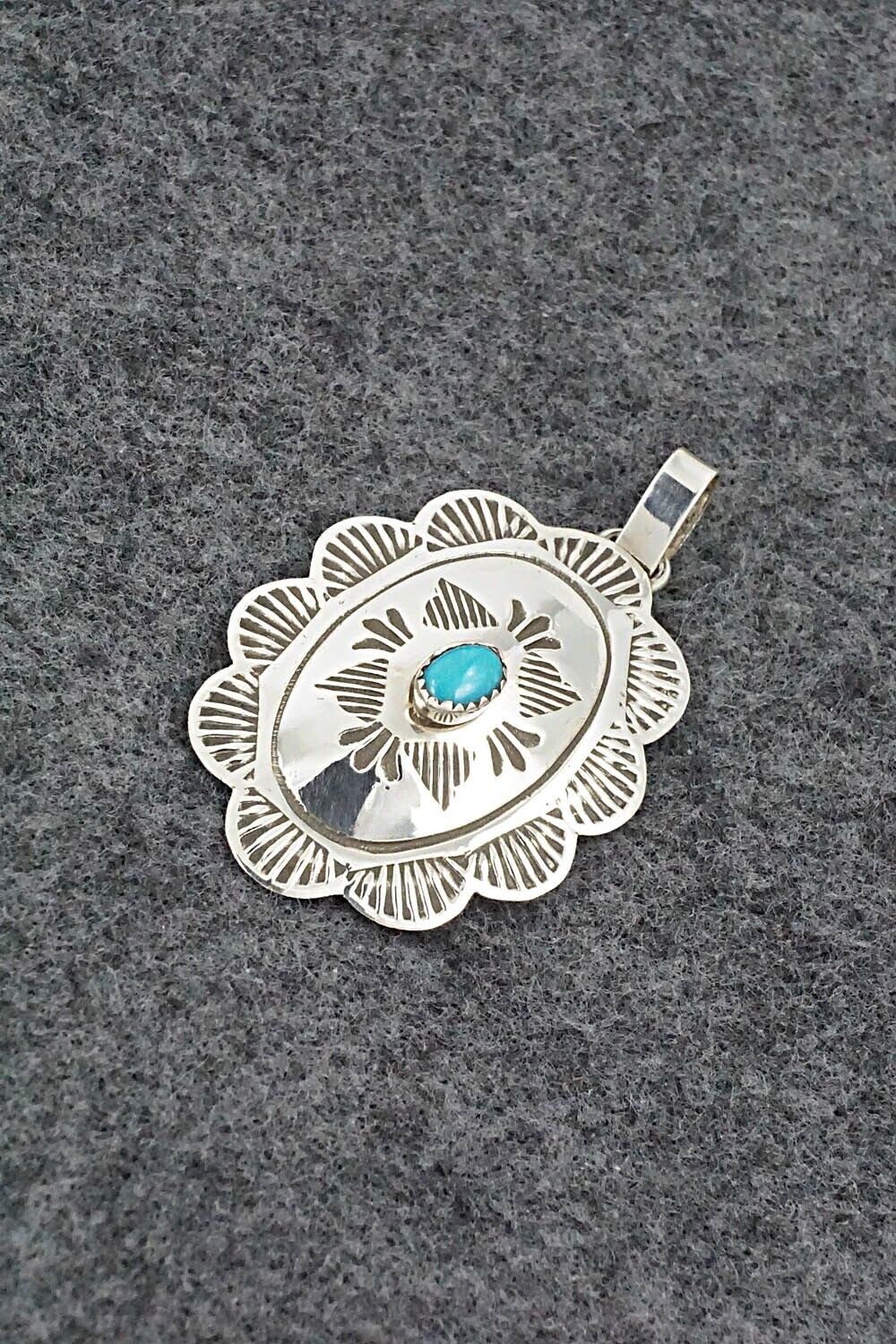 Turquoise & Sterling Silver Pendant - Bertha Begay