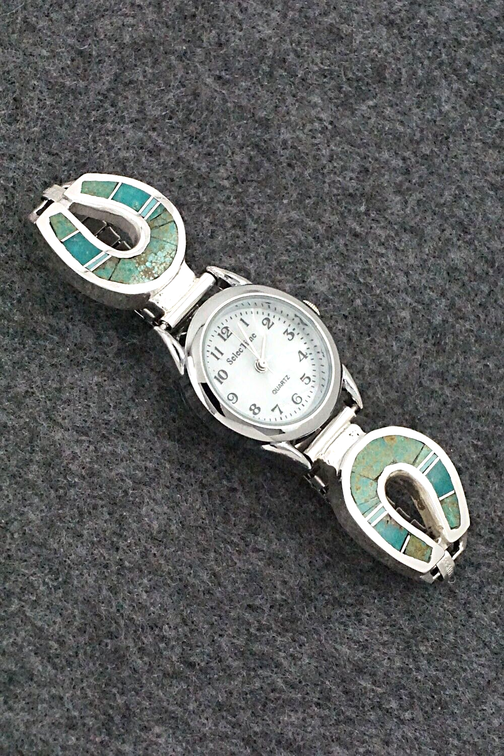 Turquoise & Sterling Silver Watch Bracelet - James Manygoats