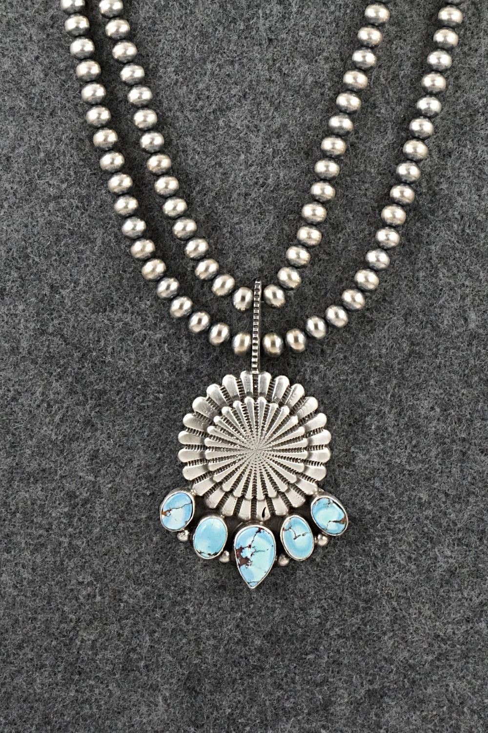 Turquoise & Sterling Silver Necklace - Tom Lewis