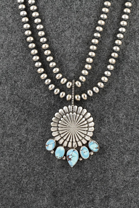 Turquoise & Sterling Silver Necklace - Tom Lewis