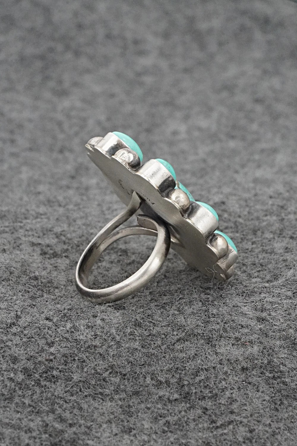 Turquoise & Sterling Silver Ring - Kathleen Livingston - Size Adjustable