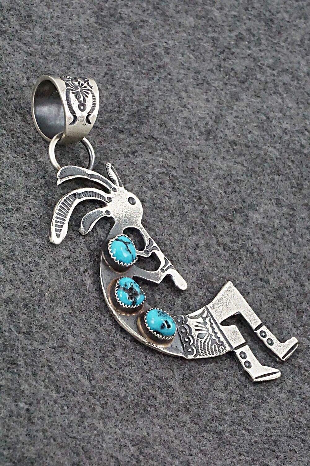 Turquoise and Sterling Silver Pendant - Eva Billah
