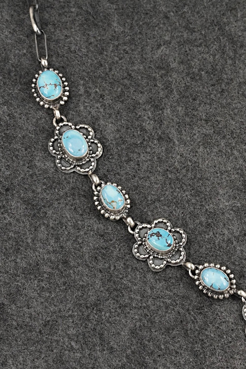Turquoise & Sterling Silver Necklace and Earrings Set - Darrin Livingston