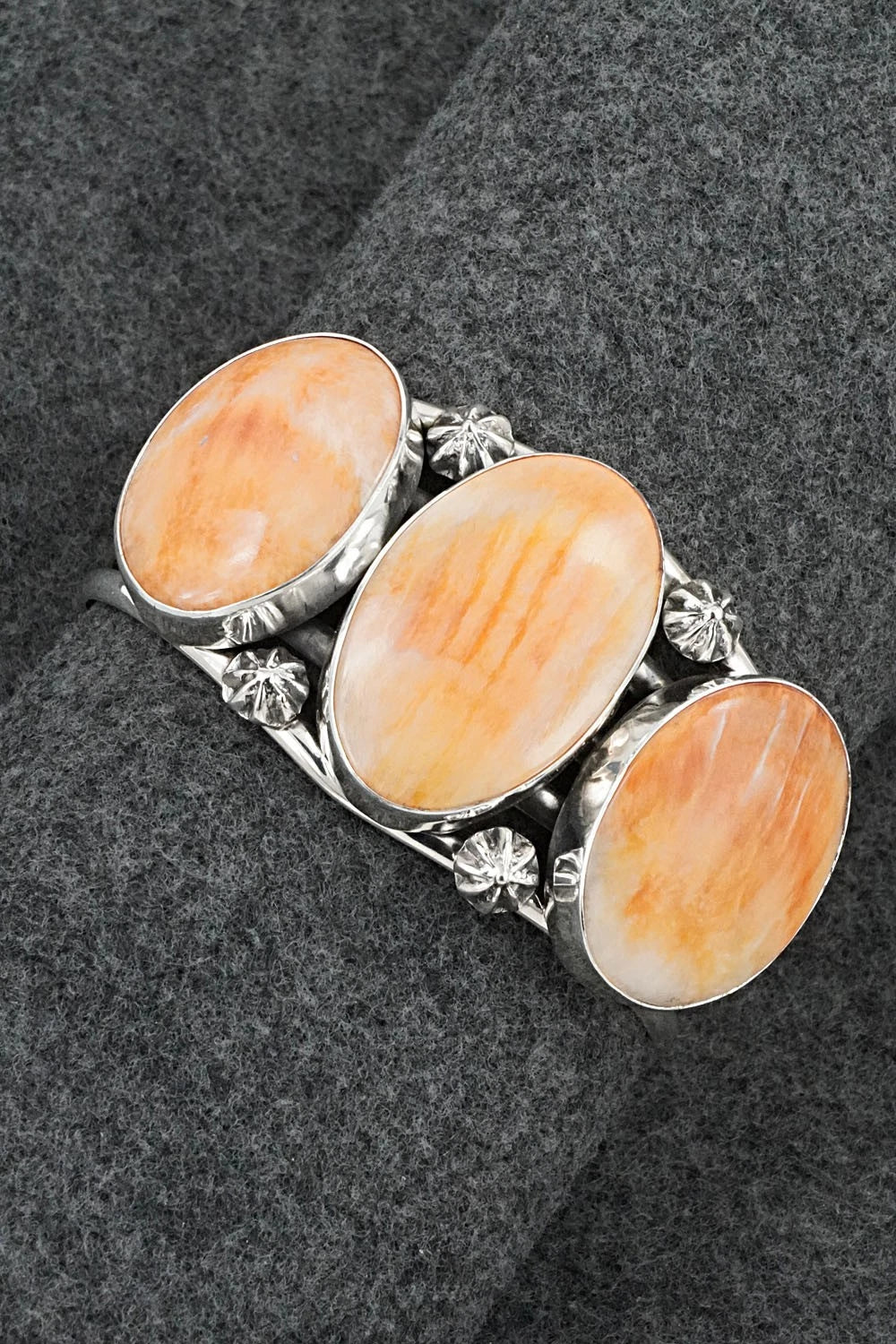 Spiny Oyster & Sterling Silver Bracelet - Paul Livingston