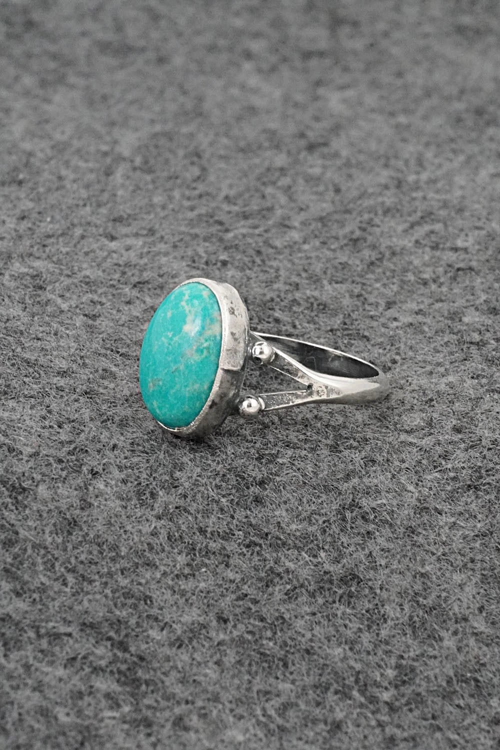 Turquoise and Sterling Silver Ring - Jerryson Henio - Size 7.75