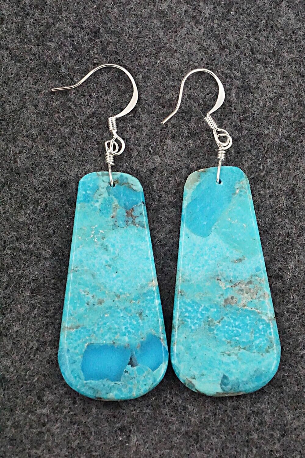 Turquoise & Sterling Silver Earrings - Lupe Lovato