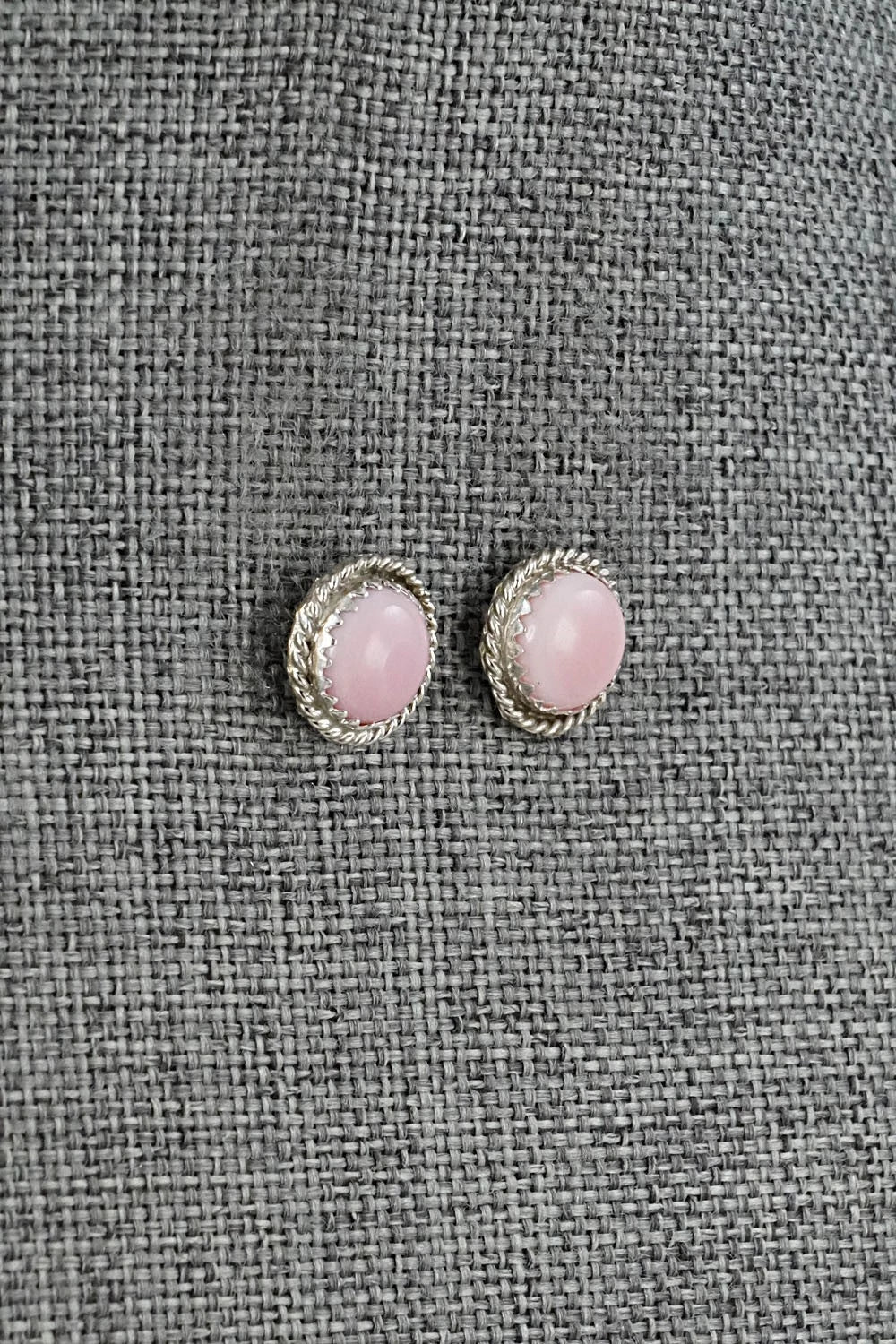 Pink Conch & Sterling Silver Earrings - Esther White