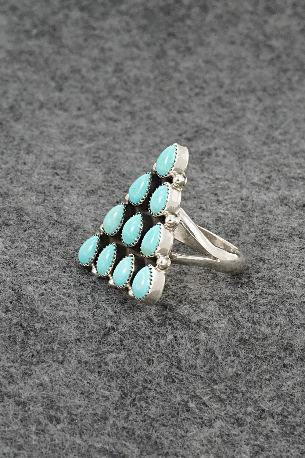 Turquoise & Sterling Silver Ring - Loretta Delgarito - Size 9