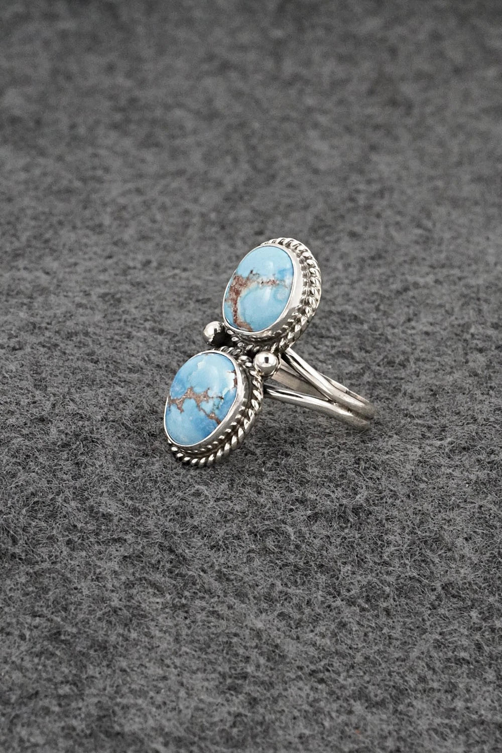 Turquoise & Sterling Silver Ring - Eugene Gruber - Size 7