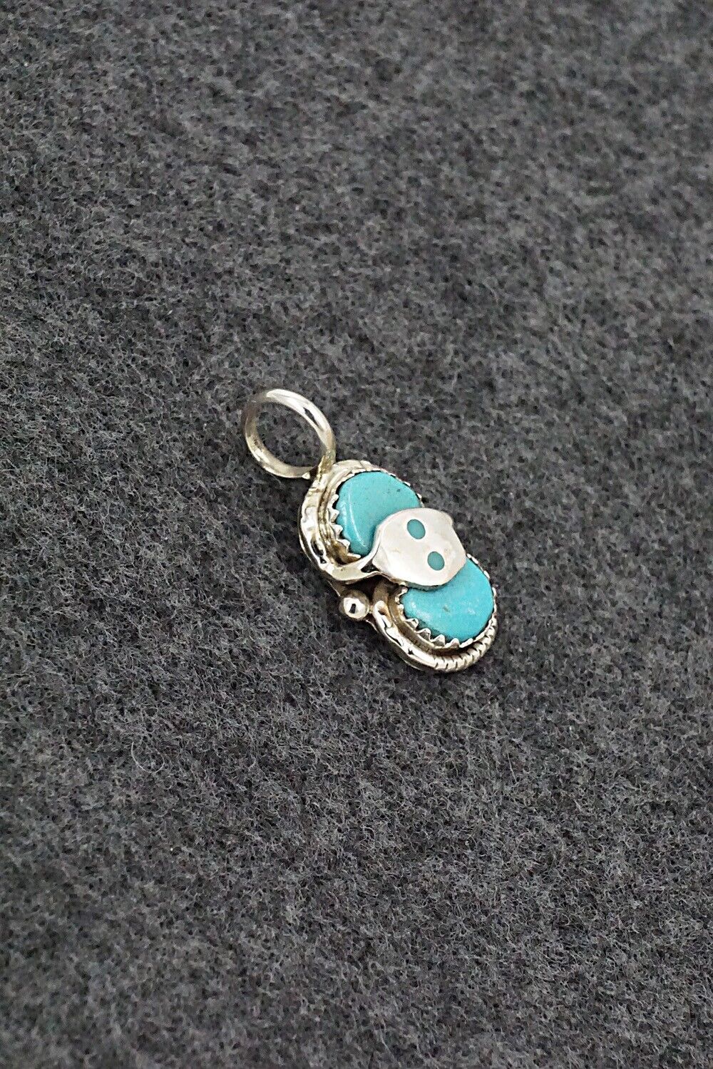 Turquoise and Sterling Silver Pendant - Joy Calavaza