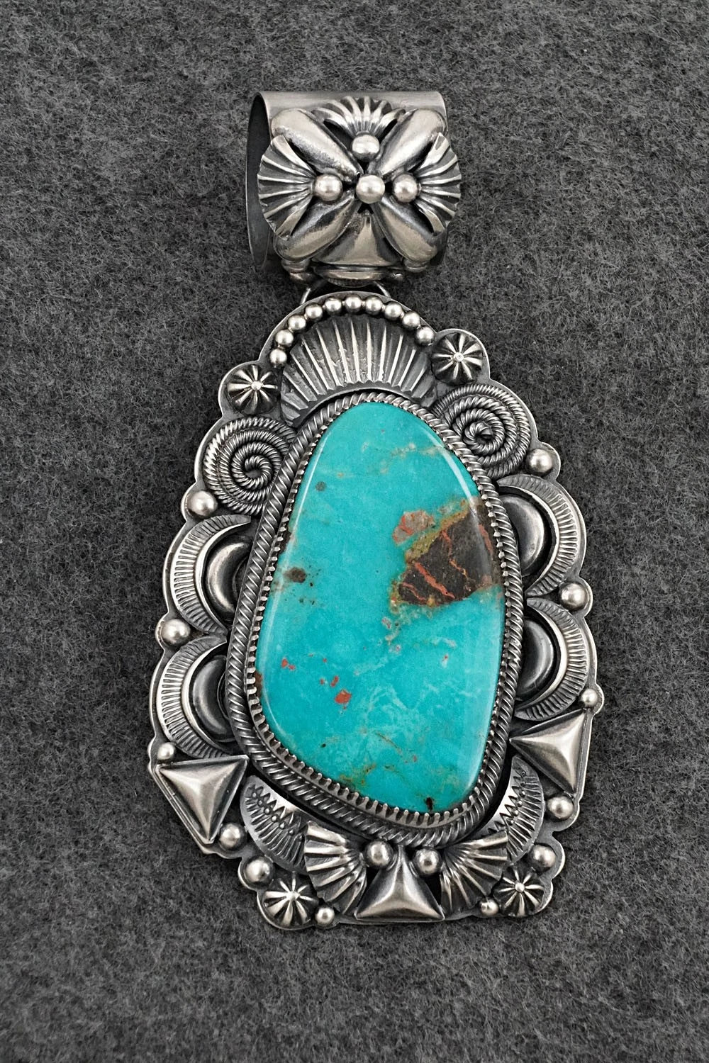 Turquoise & Sterling Silver Pendant - Delbert Gordon