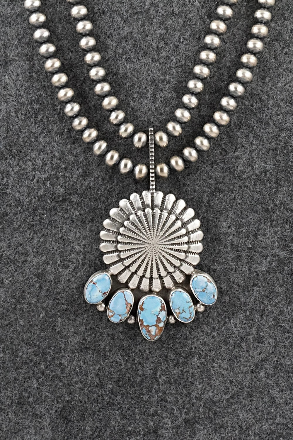 Turquoise & Sterling Silver Necklace - Tom Lewis