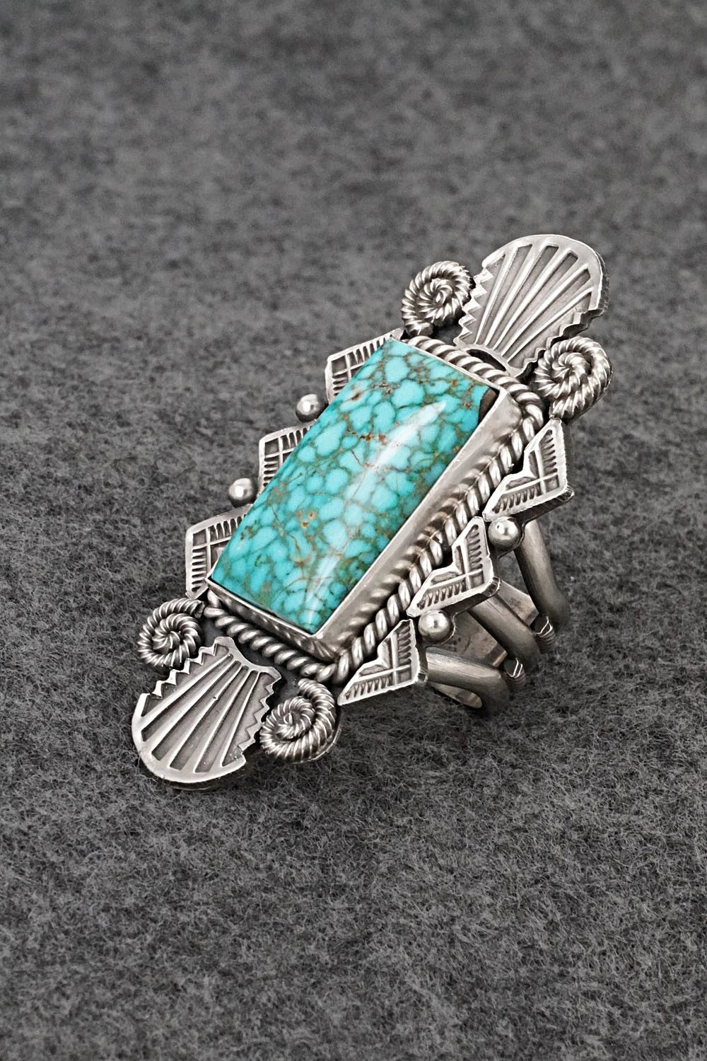 Turquoise & Sterling Silver Ring - Michael Calladitto - Size 8.5
