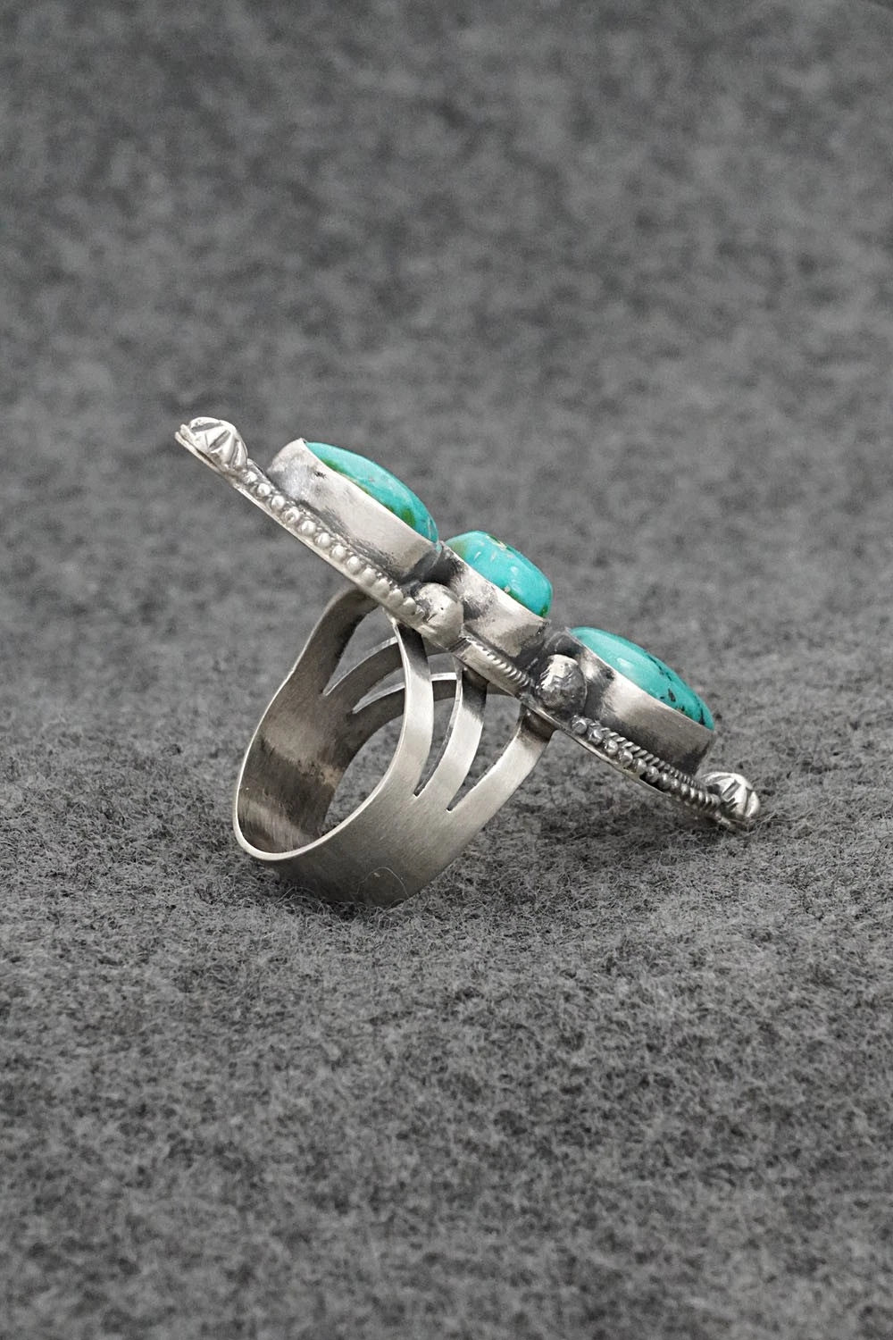 Turquoise & Sterling Silver Ring - Bobby Johnson - Size 8