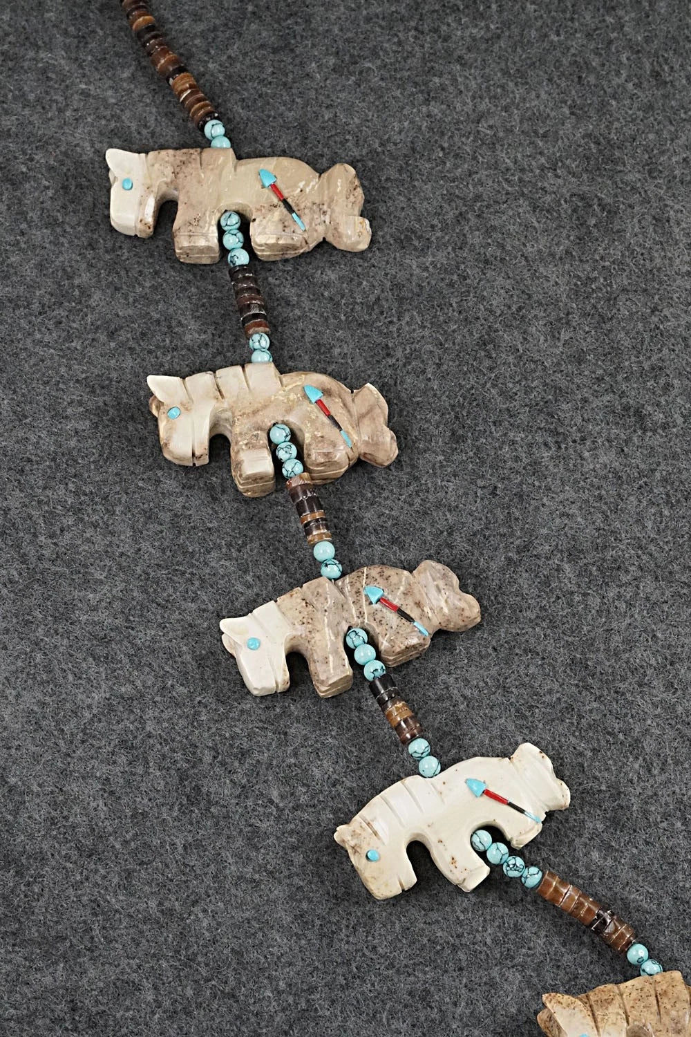 Multi-Stone Horse Fetish & Sterling Silver Necklace Set - Dannette Laate