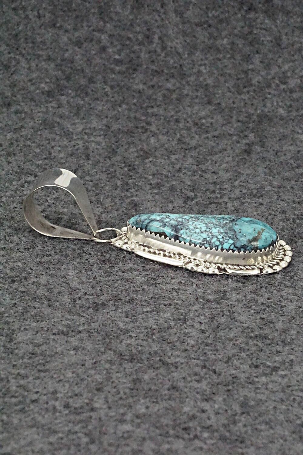 Turquoise & Sterling Silver Pendant - Kenny Calavaza