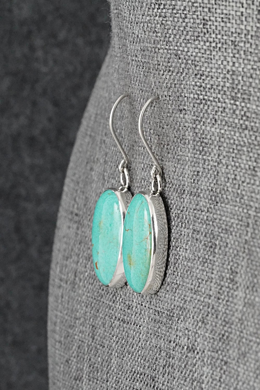 Turquoise & Sterling Silver Earrings - Eugene Gruber