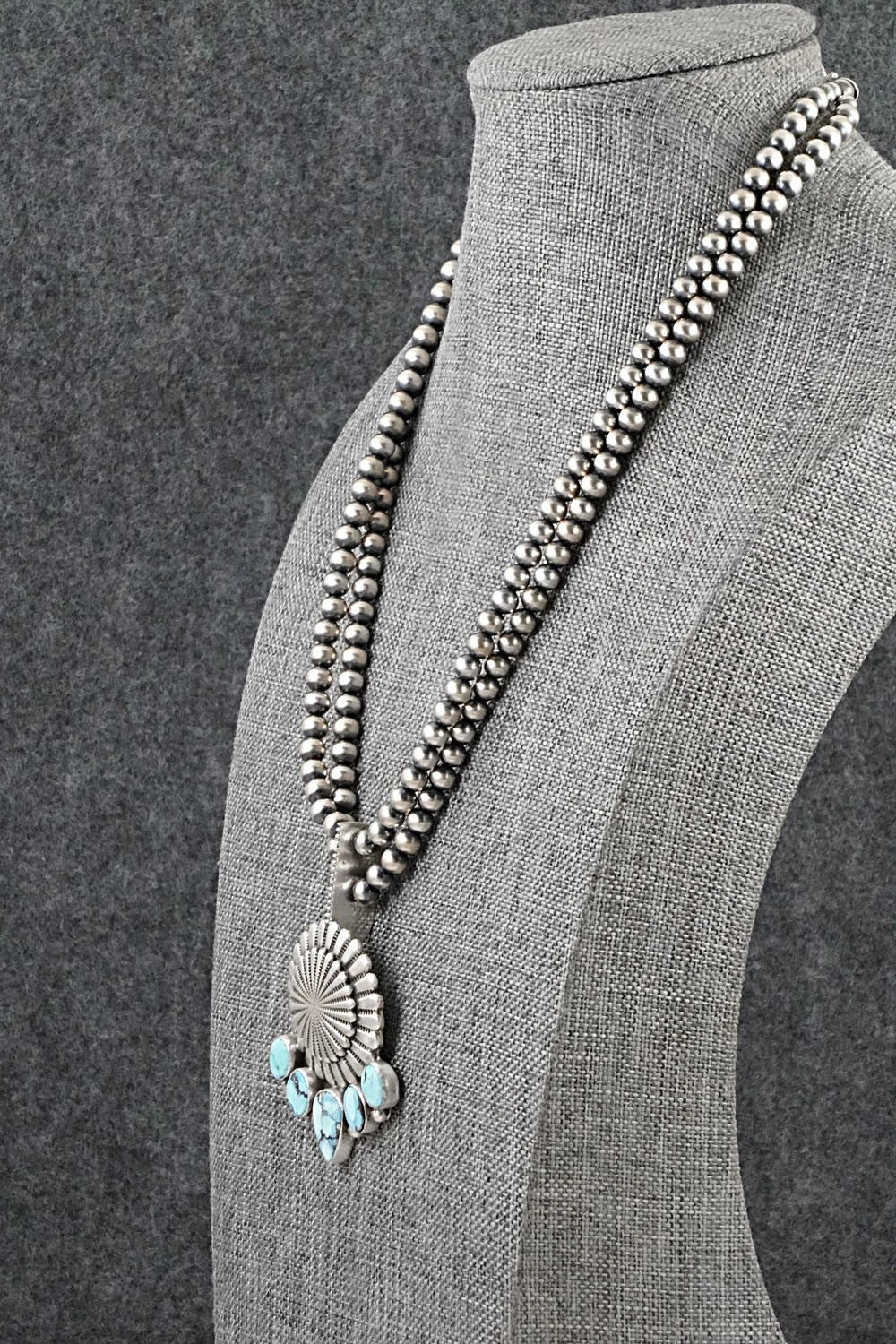 Turquoise & Sterling Silver Necklace - Tom Lewis