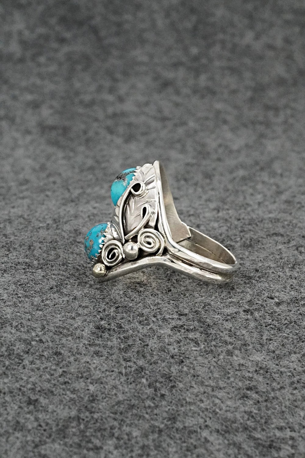Turquoise & Sterling Silver Ring - Lorraine Brown - Size 11.5