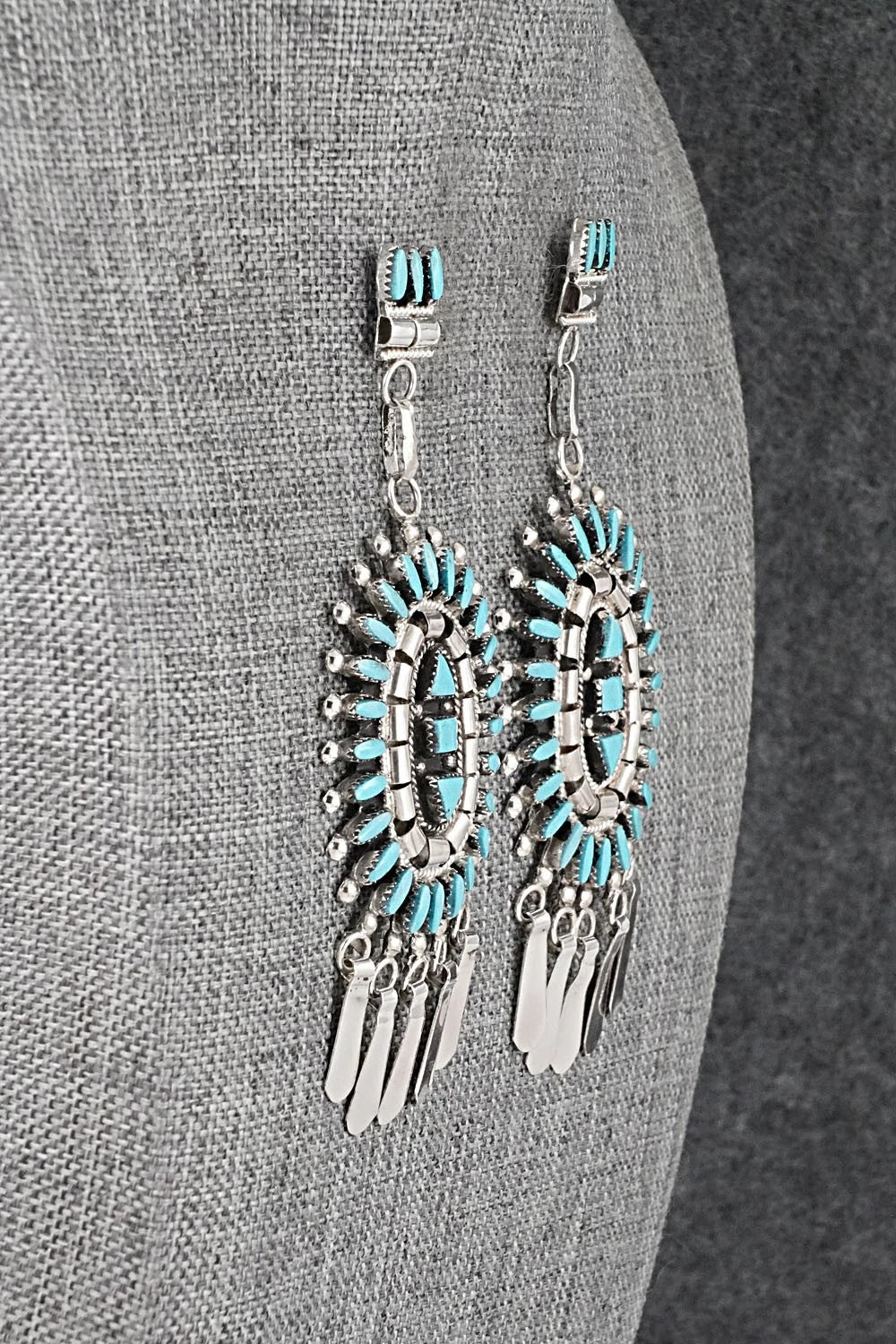 Turquoise & Sterling Silver Earrings - Evonne Hustito