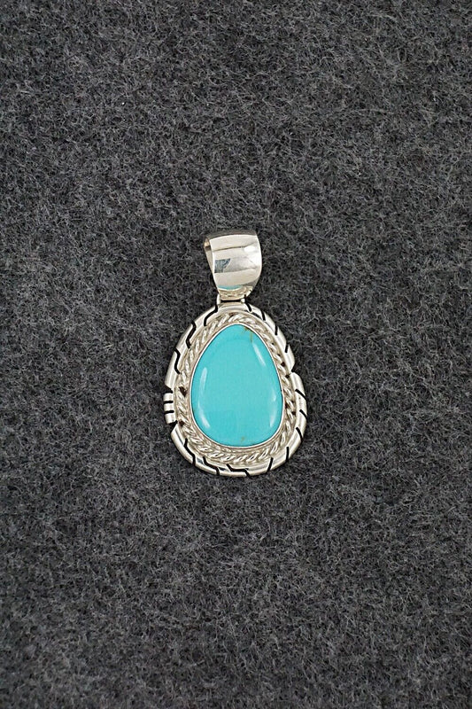 Turquoise & Sterling Silver Pendant - Johnny Frank