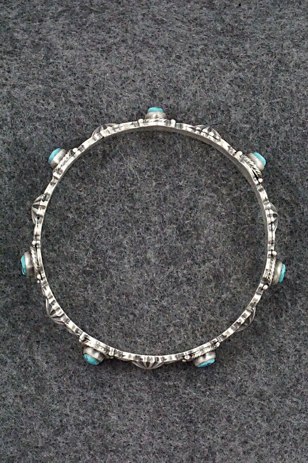 Turquoise & Sterling Silver Bangle Bracelet - Thomas Yazzie
