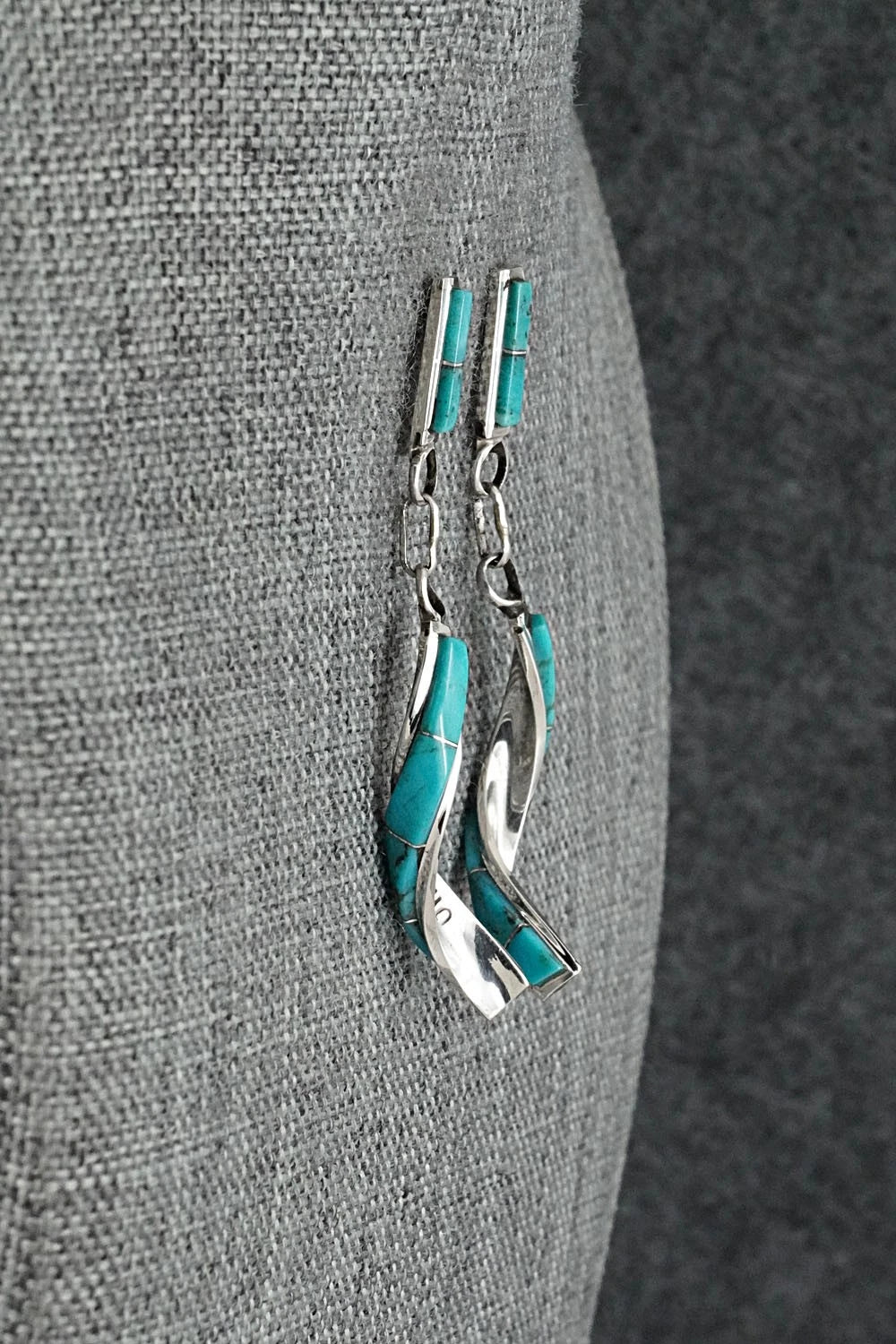 Turquoise & Sterling Silver Earrings - Gloria Waatsa