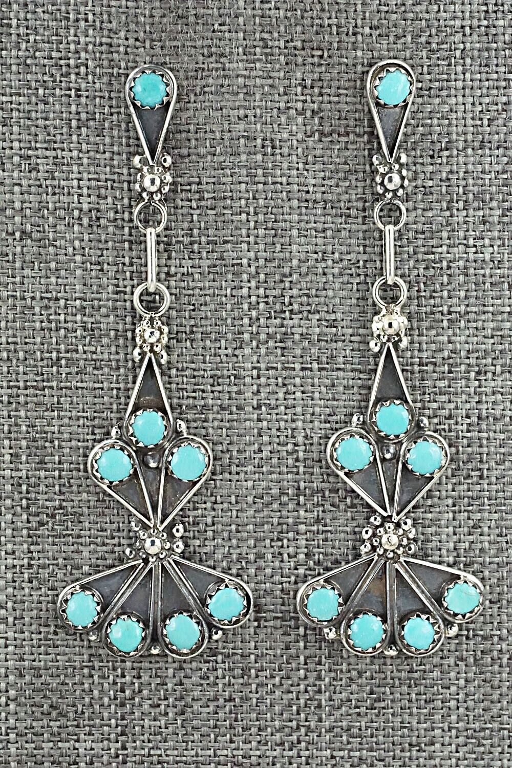 Turquoise & Sterling Silver Earrings - Vivianita Booqua