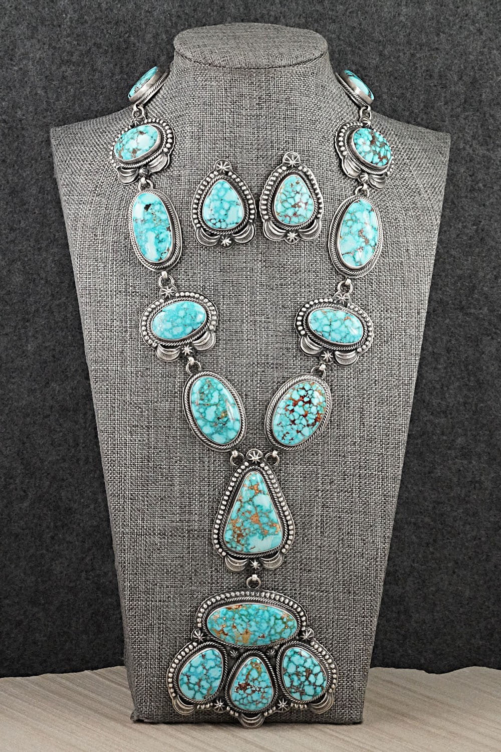 Turquoise & Sterling Silver Necklace and Earrings Set - Randy Boyd
