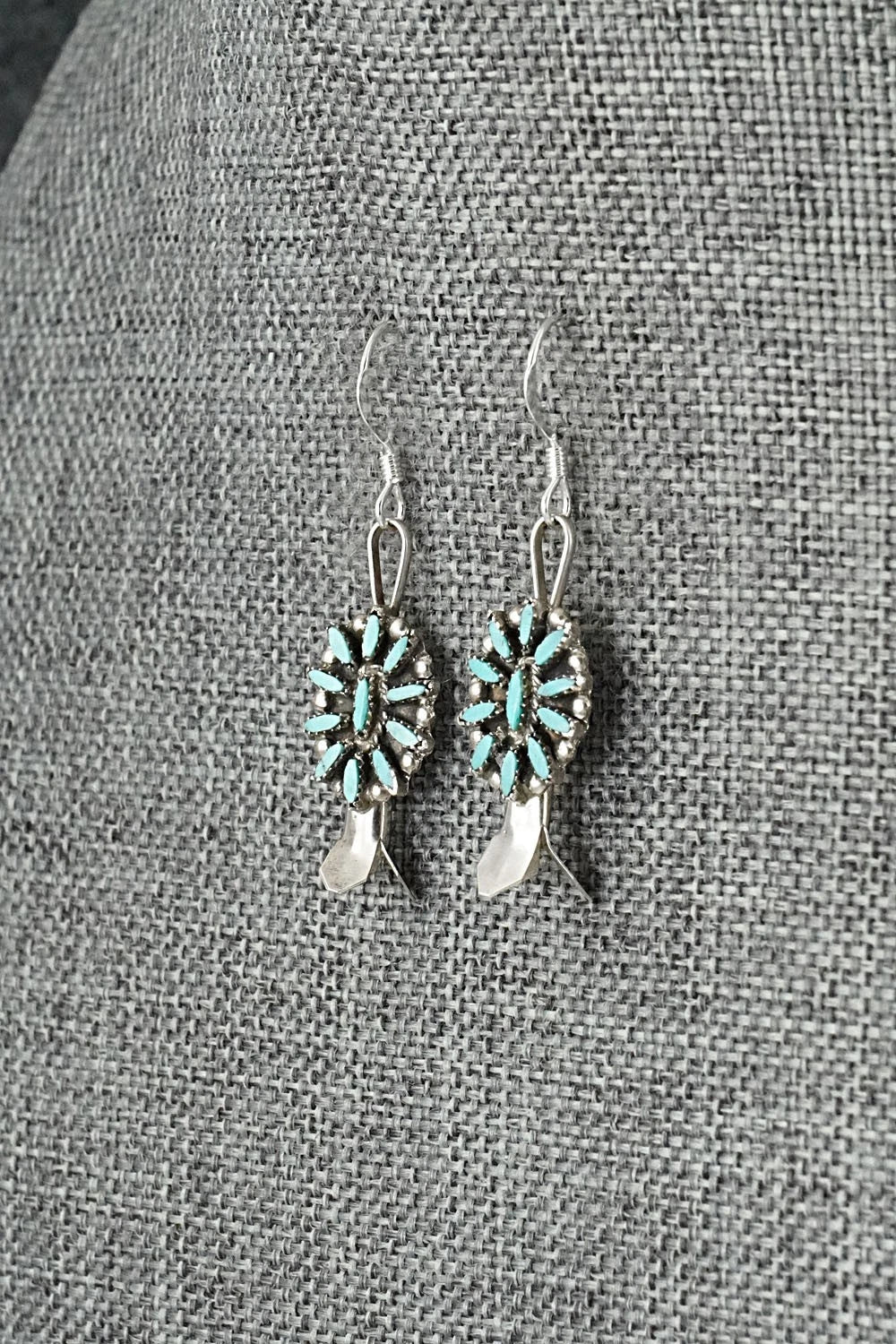 Turquoise & Sterling Silver Mini Squash Blossom Set - Lorena Peina