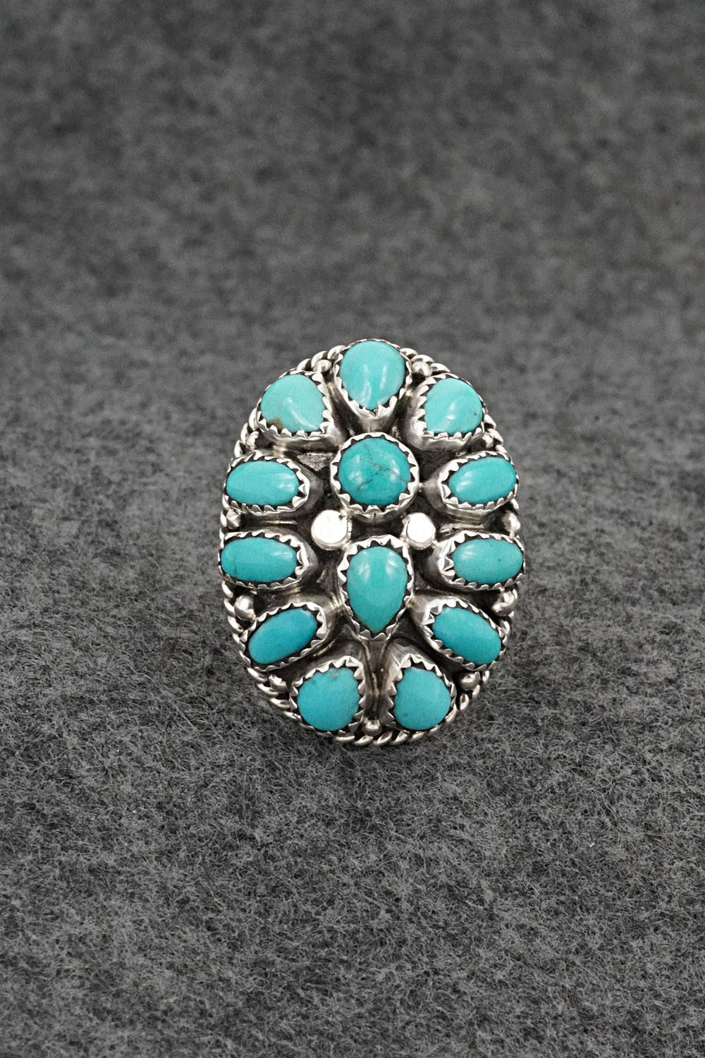 Turquoise and Sterling Silver Bracelet & Ring Set - Tina Jones - Size 8