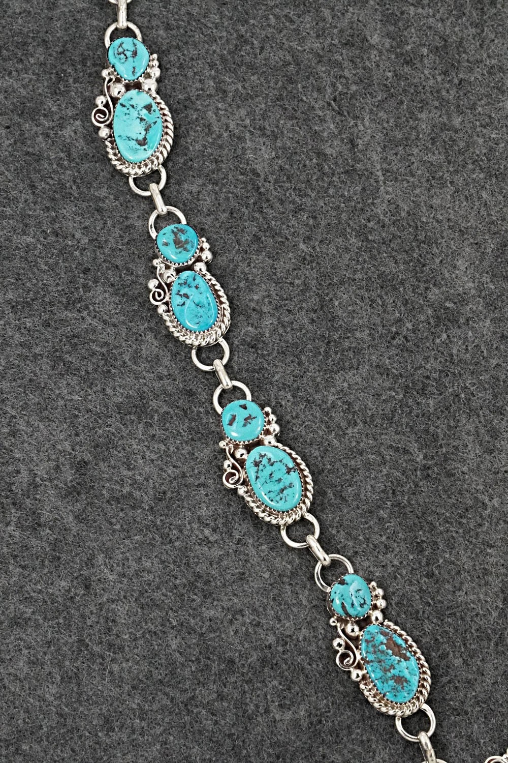 Turquoise & Sterling Silver Necklace and Earrings Set - Anthony Brown