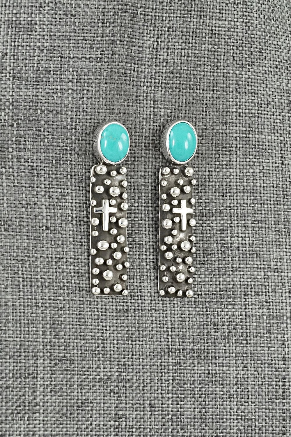 Turquoise & Sterling Silver Earrings - Raymond Coriz