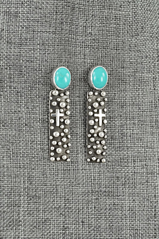 Turquoise & Sterling Silver Earrings - Raymond Coriz