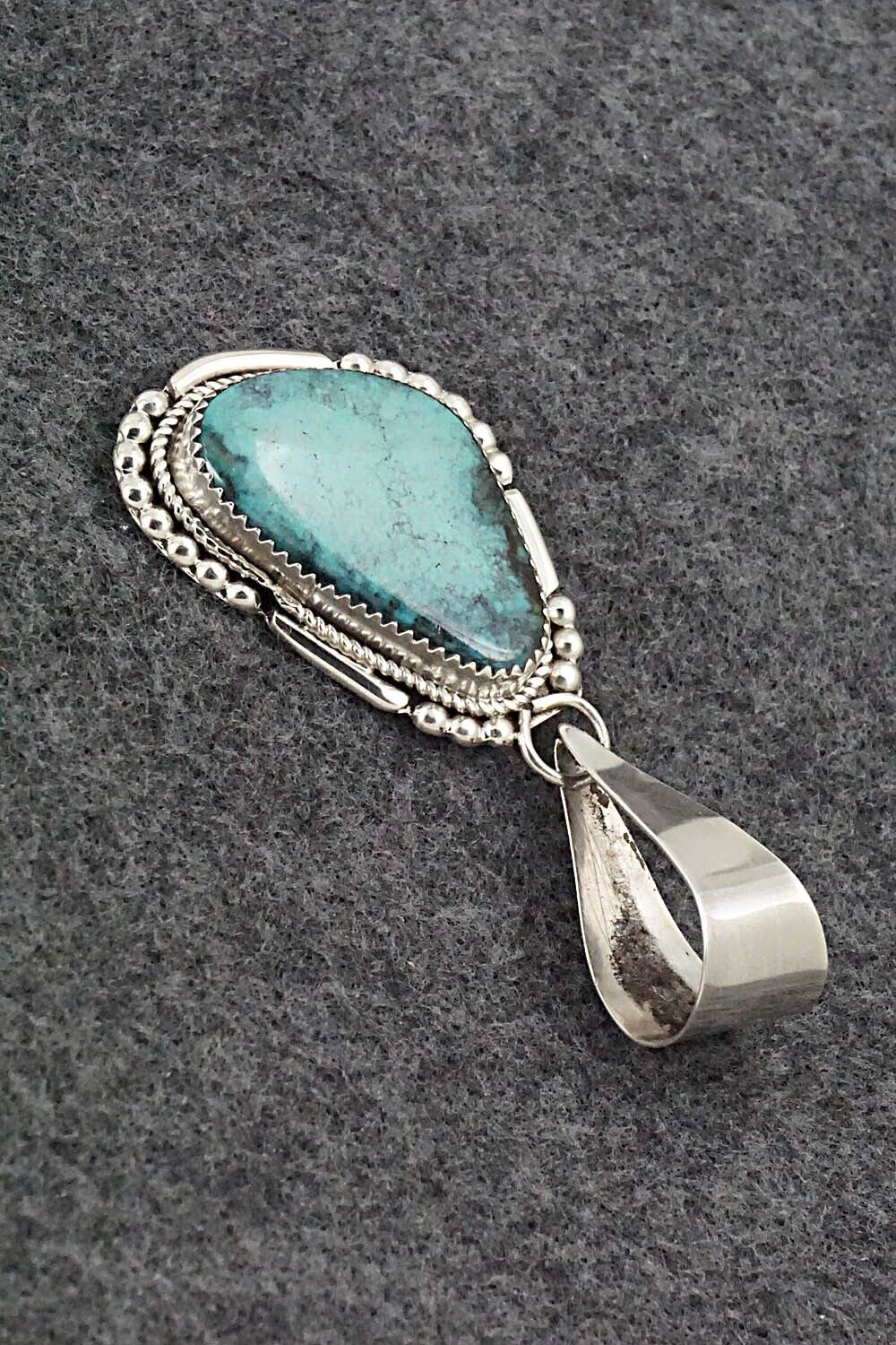 Turquoise & Sterling Silver Pendant - Kenny Calavaza