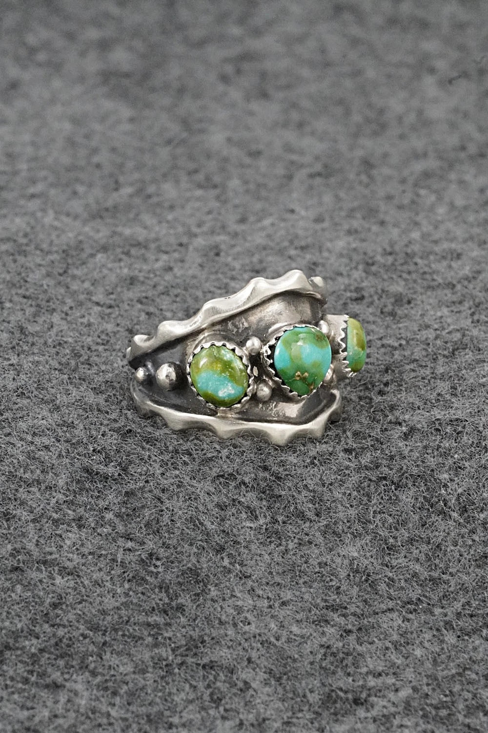Turquoise & Sterling Silver Ring - Genevieve Francisco - Size 9.5