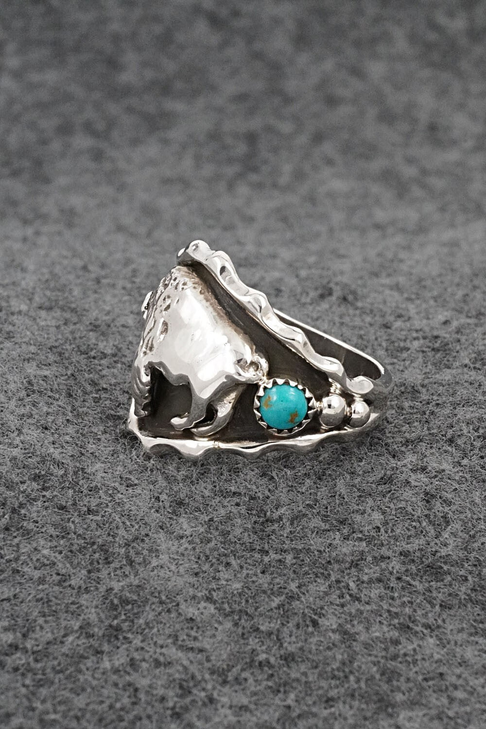 Turquoise & Sterling Silver Ring - Genevieve Francisco - Size 12