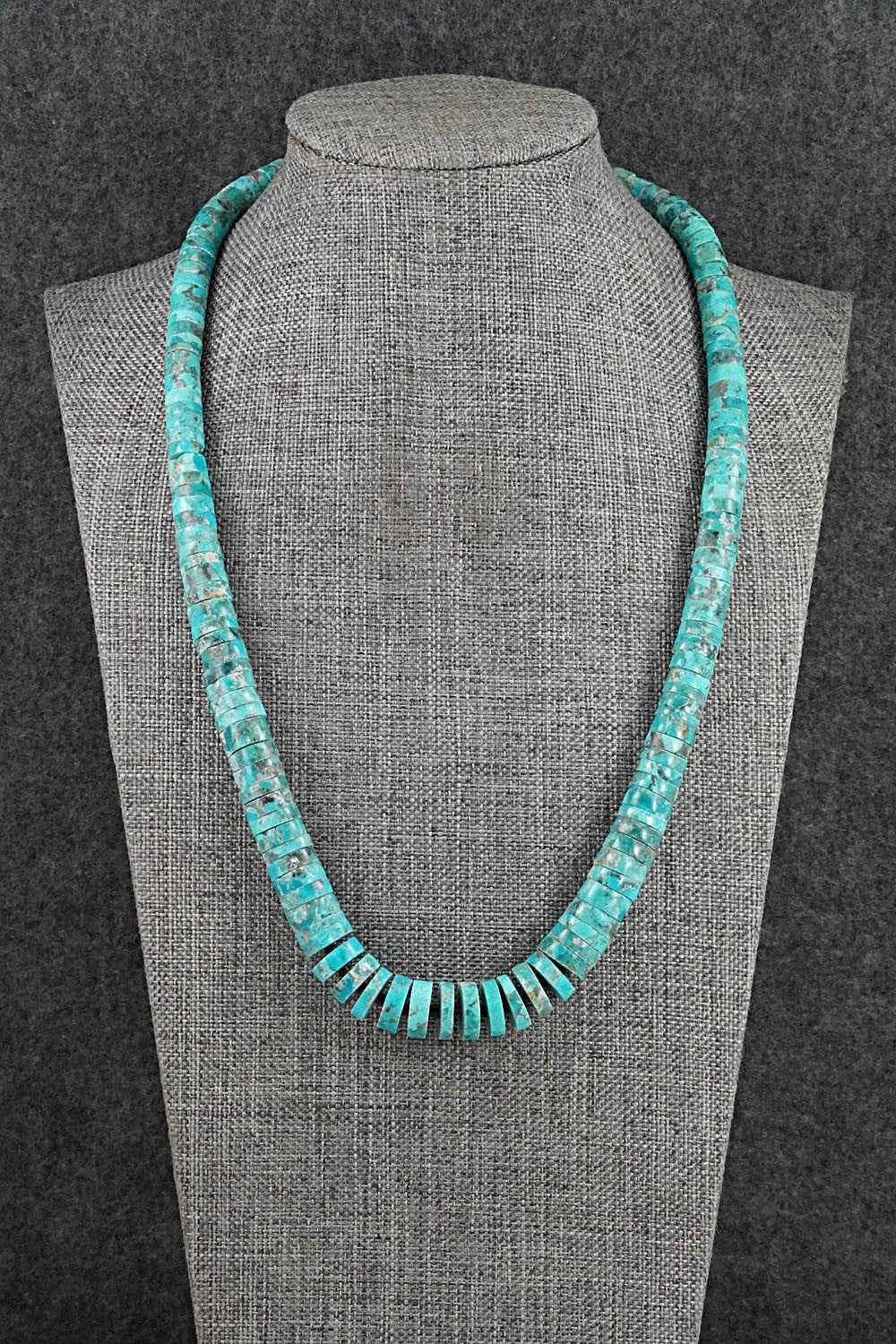 Turquoise & Sterling Silver Necklace 20" - Joe Garcia